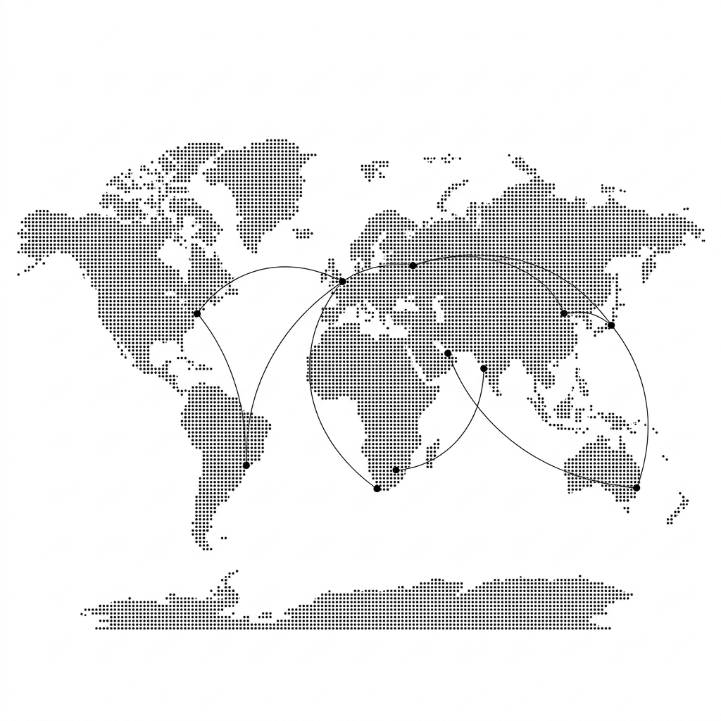 Dotted World Map of Global Partners